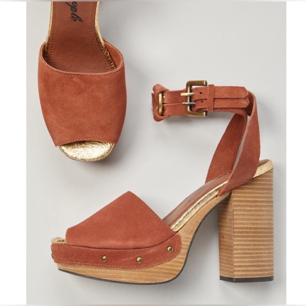 Free People Justine Platform Ankle Strap Block Heel